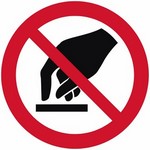 ISO 7010 P010 Do Not Touch sign — Prohibition safety pictogram