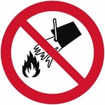 ISO 7010 P011 Do Not Extinguish With Water sign — Prohibition safety pictogram