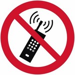 ISO 7010 P013 No Activated Mobile Phones sign — Prohibition safety pictogram