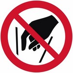 ISO 7010 P015 No Reaching In sign — Prohibition safety pictogram