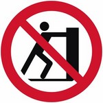 ISO 7010 P017 No Pushing sign — Prohibition safety pictogram
