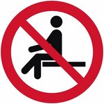 ISO 7010 P018 No Sitting sign — Prohibition safety pictogram