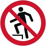 ISO 7010 P019 No Stepping On Surface sign — Prohibition safety pictogram