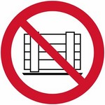 ISO 7010 P023 Do Not Obstruct sign — Prohibition safety pictogram