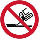 ISO 7010 P032 Do Not Use For Face Grinding sign — Prohibition safety pictogram