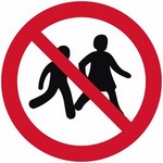 ISO 7010 P036 No Children Allowed sign — Prohibition safety pictogram