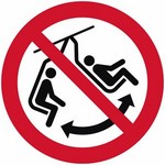 ISO 7010 P038 Do Not Swing The Chair sign — Prohibition safety pictogram