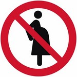 ISO 7010 P042 Not For Pregnant Women sign — Prohibition safety pictogram