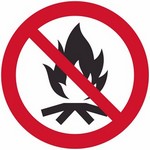 ISO 7010 P045 No Campfire sign — Prohibition safety pictogram
