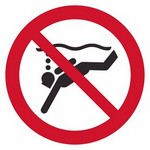 ISO 7010 P051 No Sub-Aqua Diving sign — Prohibition safety pictogram
