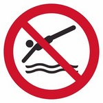 ISO 7010 P052 No Diving sign — Prohibition safety pictogram