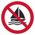 ISO 7010 P053 No Sailing sign — Prohibition safety pictogram