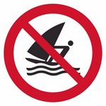 ISO 7010 P054 No Windsurfing sign — Prohibition safety pictogram