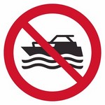 ISO 7010 P056 No Mechnically Powered Craft sign — Prohibition safety pictogram