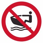 ISO 7010 P057 No Personal Water Craft sign — Prohibition safety pictogram