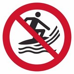 ISO 7010 P059 No Surf Craft sign — Prohibition safety pictogram