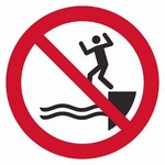 ISO 7010 P061 No Jumping Into Water sign — Prohibition safety pictogram