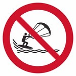ISO 7010 P065 No Kite Surfing sign — Prohibition safety pictogram