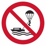 ISO 7010 P066 No Parasailing sign — Prohibition safety pictogram