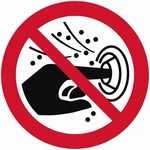 ISO 7010 P070 Do Not Put Finger Into The Nozzle Of A Hydromassage sign — Prohibition safety pictogram