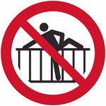 ISO 7010 P071 Do Not Cross Barrier sign — Prohibition safety pictogram