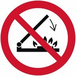 ISO 7010 P073 Do Not Shut Lid When Burners Are Operating sign — Prohibition safety pictogram