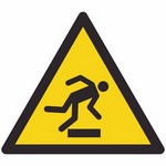 ISO 7010 W007 Warning: Floor Level Obstacle sign — Warning / Hazard safety pictogram