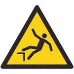ISO 7010 W008 Warning: Drop (Fall) sign — Warning / Hazard safety pictogram