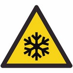 ISO 7010 W010 Warning: Low Temperature Or Freezing Conditions sign — Warning / Hazard safety pictogram