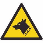 ISO 7010 W013 Warning: Guard Dog sign — Warning / Hazard safety pictogram