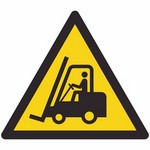 ISO 7010 W014 Warning: Forklift Trucks And Other Industrial Vehicles sign — Warning / Hazard safety pictogram