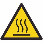 ISO 7010 W017 Warning: Hot Surface sign — Warning / Hazard safety pictogram