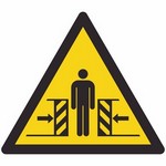ISO 7010 W019 Warning: Crushing sign — Warning / Hazard safety pictogram
