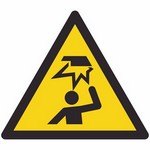 ISO 7010 W020 Warning: Overhead Obstacles sign — Warning / Hazard safety pictogram