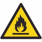 ISO 7010 W021 Warning: Flammable Material sign — Warning / Hazard safety pictogram