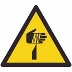 ISO 7010 W022 Warning: Sharp Element sign — Warning / Hazard safety pictogram