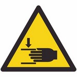 ISO 7010 W024 Warning: Crushing Of Hands sign — Warning / Hazard safety pictogram