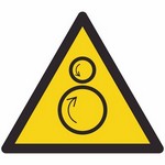ISO 7010 W025 Warning: Counterrotating Rollers sign — Warning / Hazard safety pictogram