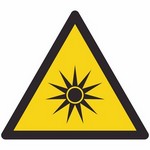 ISO 7010 W027 Warning: Optical Radiation sign — Warning / Hazard safety pictogram
