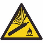ISO 7010 W029 Warning: Pressurized Cylinder sign — Warning / Hazard safety pictogram