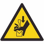 ISO 7010 W030 Warning: Hand Crushing Between Press Brake Tool sign — Warning / Hazard safety pictogram