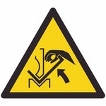 ISO 7010 W031 Warning: Hand Crushing Between Press Brake And Material sign — Warning / Hazard safety pictogram