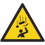 ISO 7010 W035 Warning: Falling Objects sign — Warning / Hazard safety pictogram