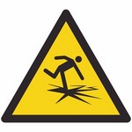 ISO 7010 W043 Warning: Thin Ice sign — Warning / Hazard safety pictogram