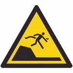 ISO 7010 W050 Warning: Sudden Drop In Swimming Or Leisure Pools sign — Warning / Hazard safety pictogram