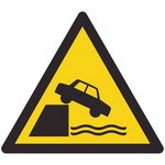 ISO 7010 W051 Warning: Unprotected Edge sign — Warning / Hazard safety pictogram