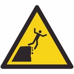 ISO 7010 W052 Warning: Unstable Cliff Edge sign — Warning / Hazard safety pictogram