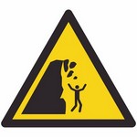 ISO 7010 W053 Warning: Unstable Cliff sign — Warning / Hazard safety pictogram