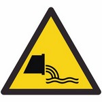 ISO 7010 W055 Warning: Sewage Effluent Outfall sign — Warning / Hazard safety pictogram