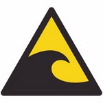 ISO 7010 W056 Warning: Tsunami Hazard Zone sign — Warning / Hazard safety pictogram
